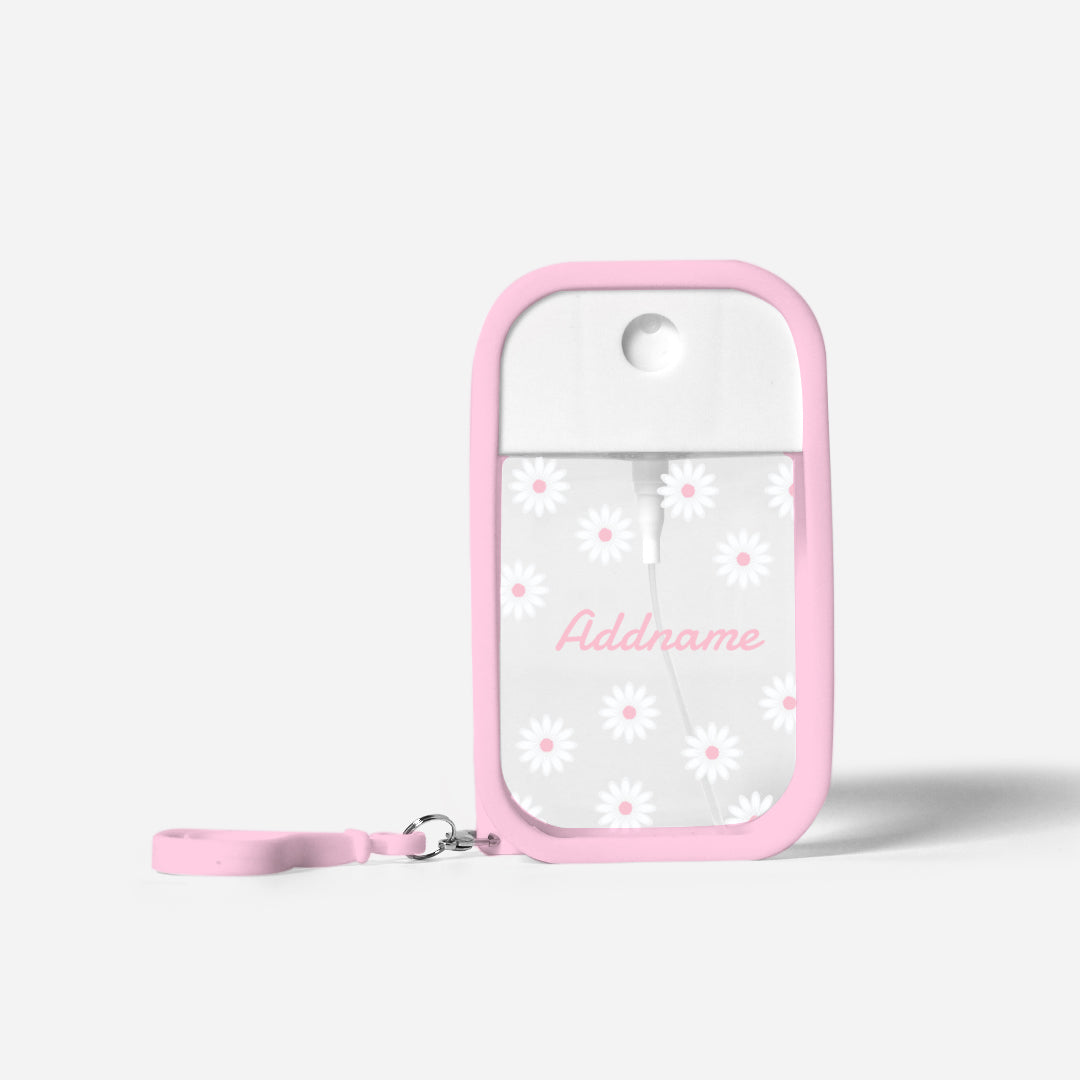 Refillable Hand Sanitizer with Personalisation - Daisy Light Pink