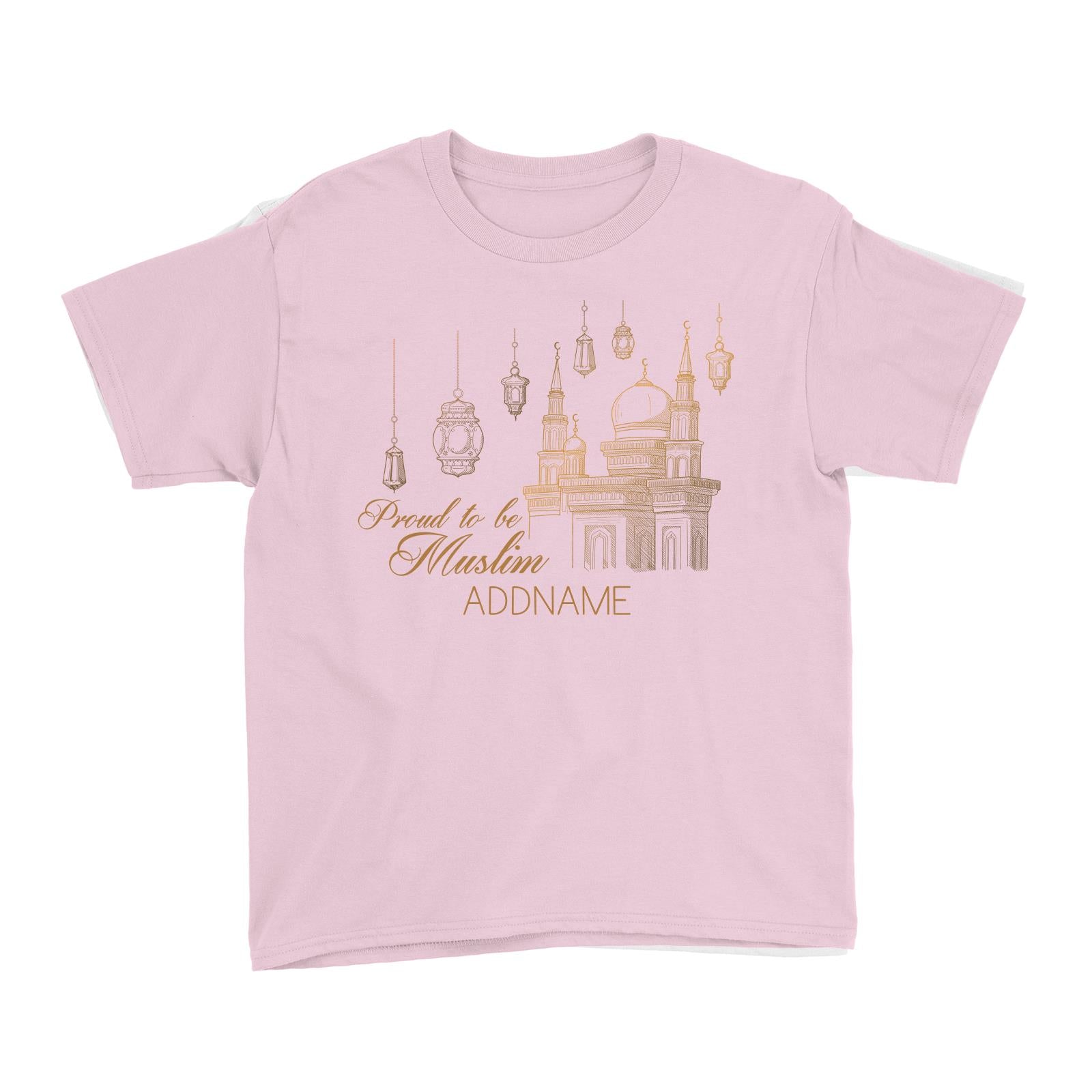 Proud To Be Muslim Gold Mosque Addname Kid's T-Shirt