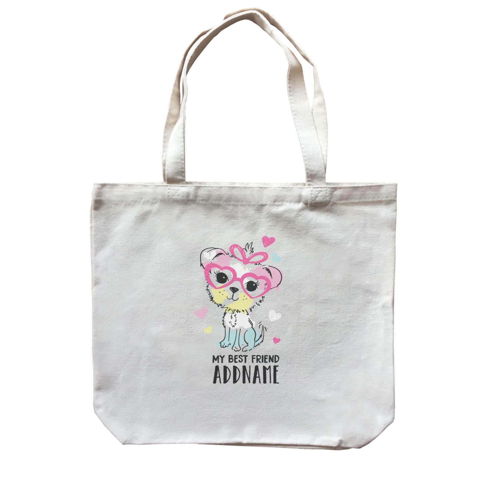 Cool Vibrant Series My Best Friend Addname Canvas Bag