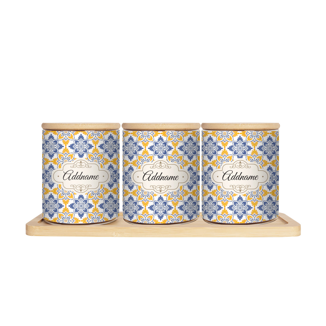 Arabesque Butter Blue Canister
