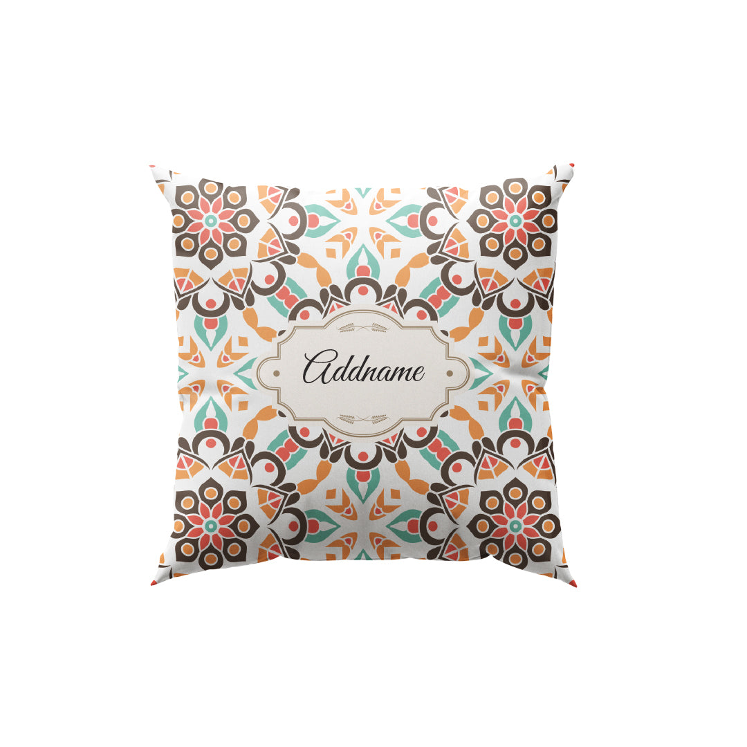 Moroccan Series - Arabesque Geo Brown Full Print Cushion Cover with Inner Cushion