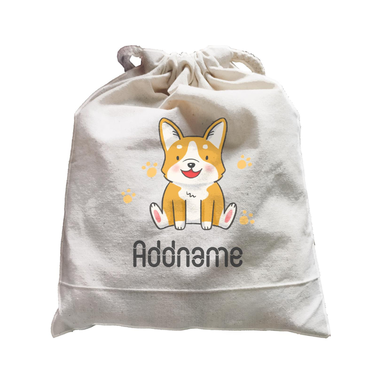 Cute Hand Drawn Style Corgi Addname Satchel
