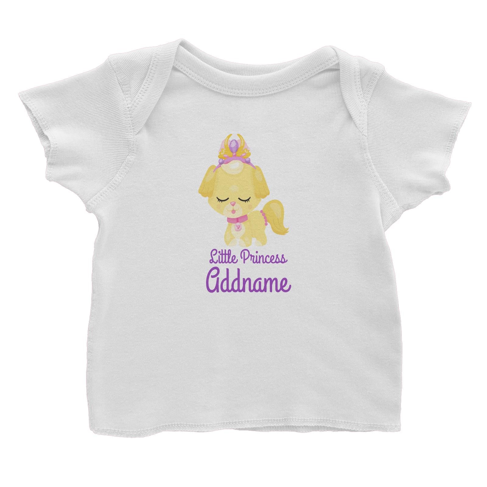 Little Princess Pets Yellow Dog with Crown Addname Baby T-Shirt