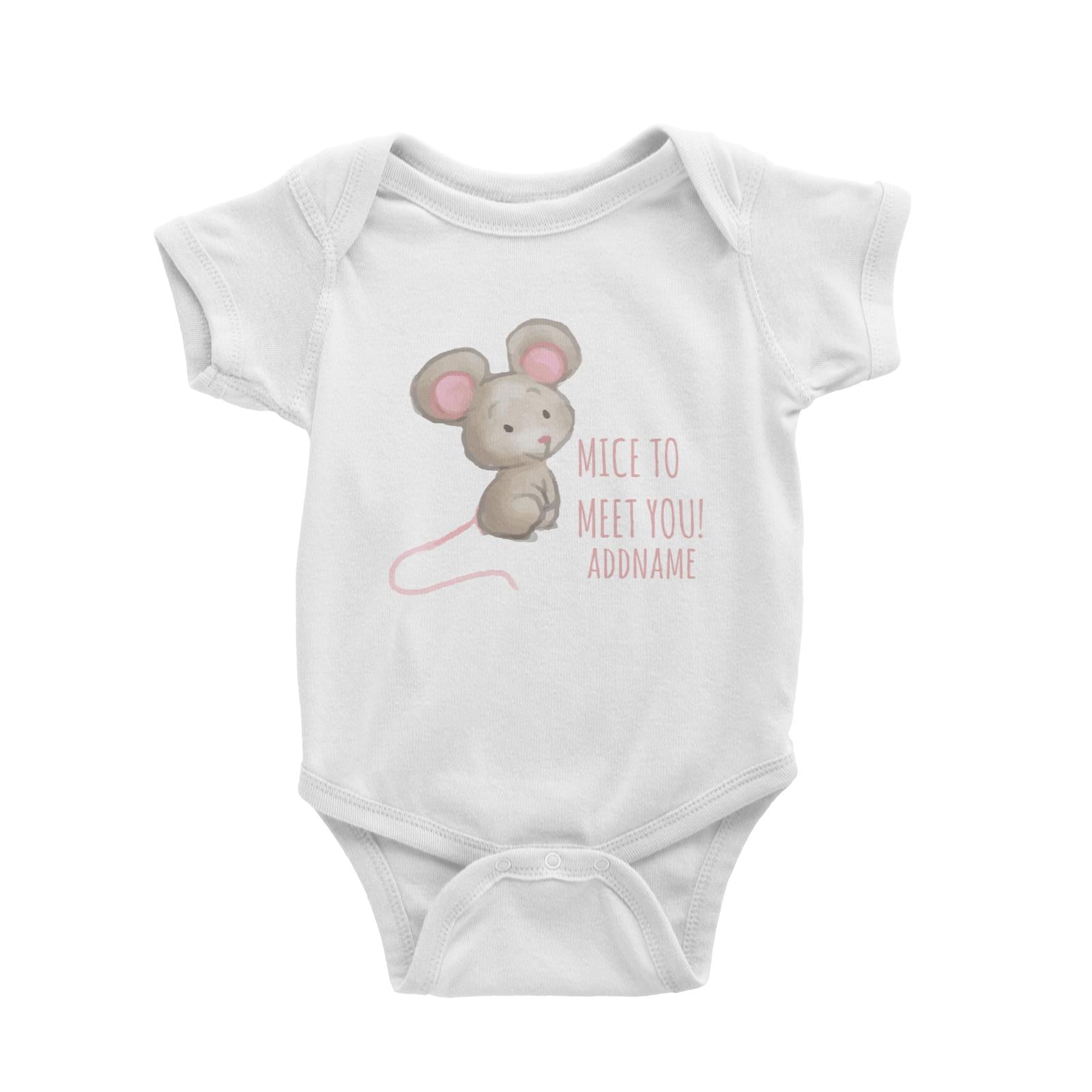Mice To Meet You White Baby Romper