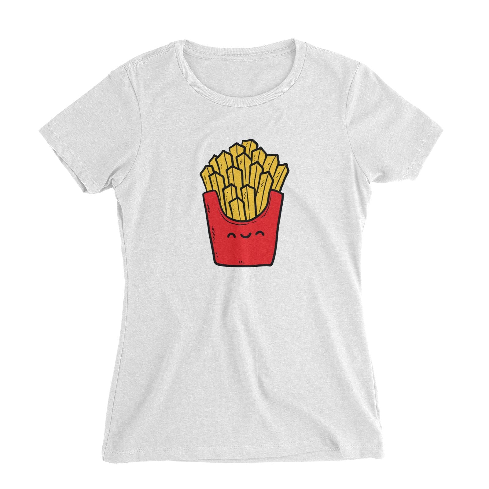 Fast Food Fries Women's Slim Fit T-Shirt  Matching Family Comic Cartoon