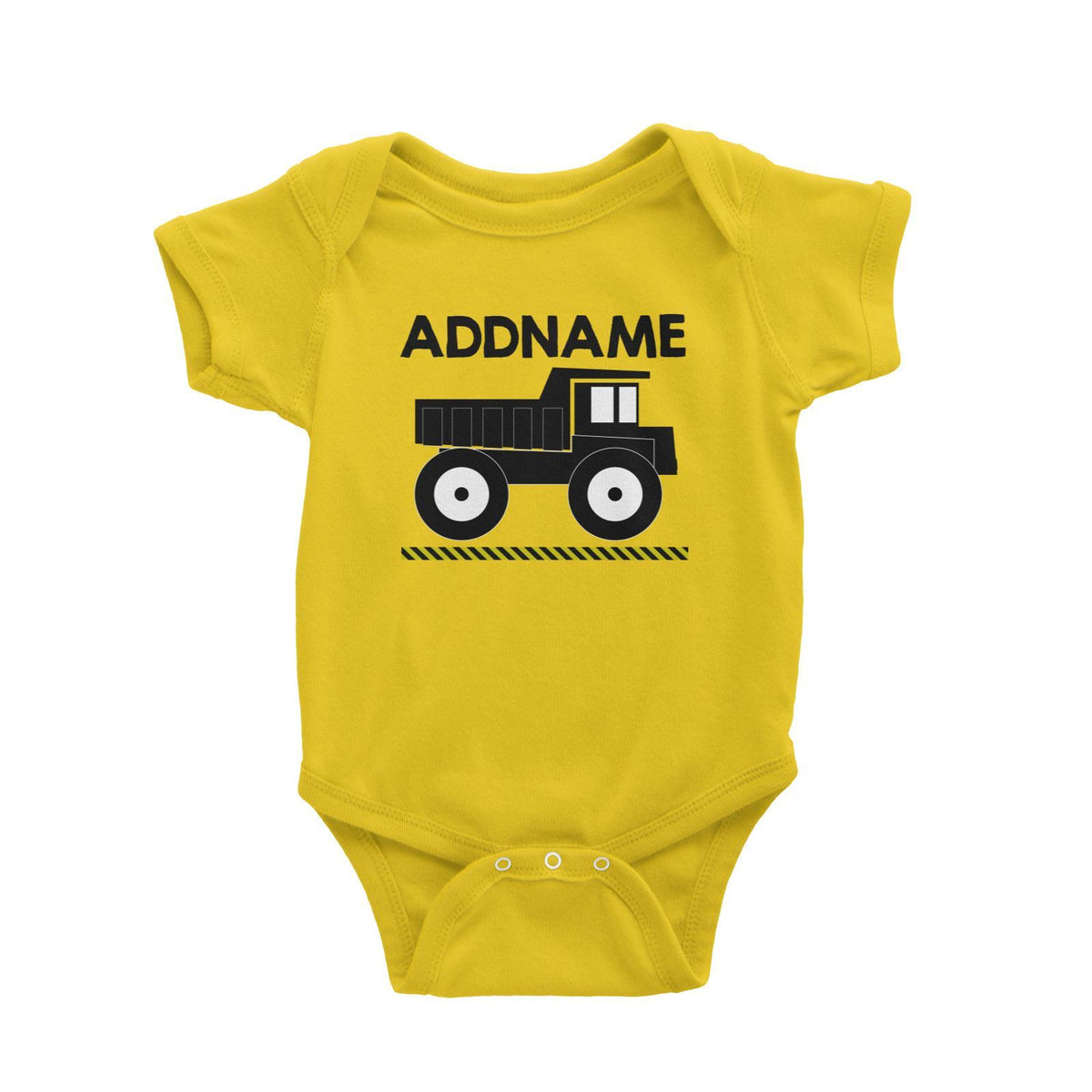 Construction Birthday Theme Truck 1 Addname Baby Romper