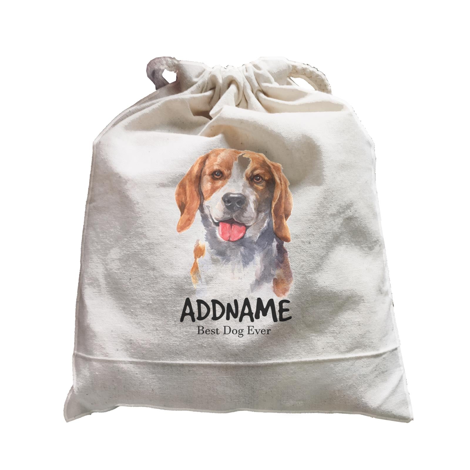Watercolor Dog Beagle Smile Best Dog Ever Addname Satchel