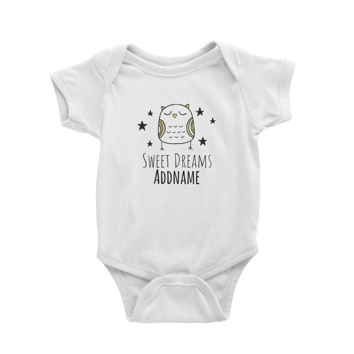 Drawn Newborn Element Sweet Dreams Owl Addname Baby Romper