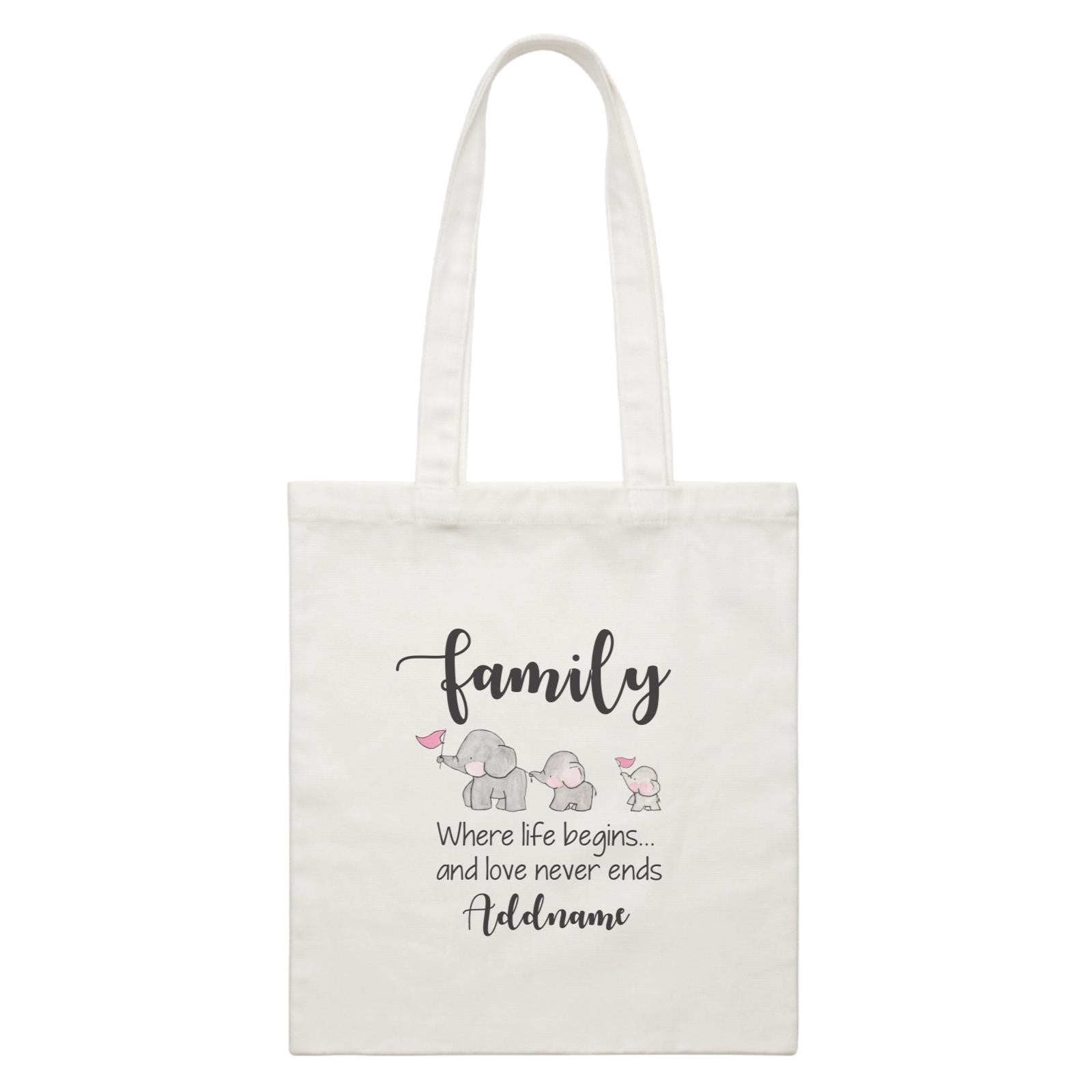 Family Is Everythings Quotes Family Where Life Begins And Love Never Ends Addname White Canvas Bag