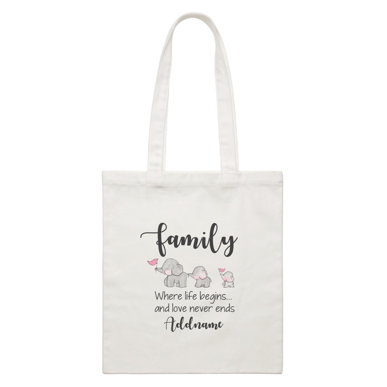 Family Is Everythings Quotes Family Where Life Begins And Love Never Ends Addname White Canvas Bag