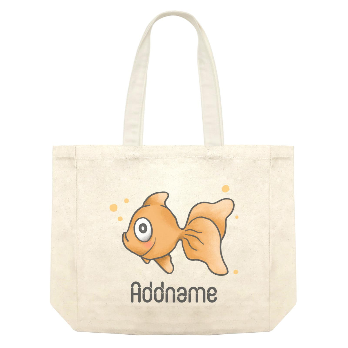 Cute Hand Drawn Style Goldfish Addname Shopping Bag