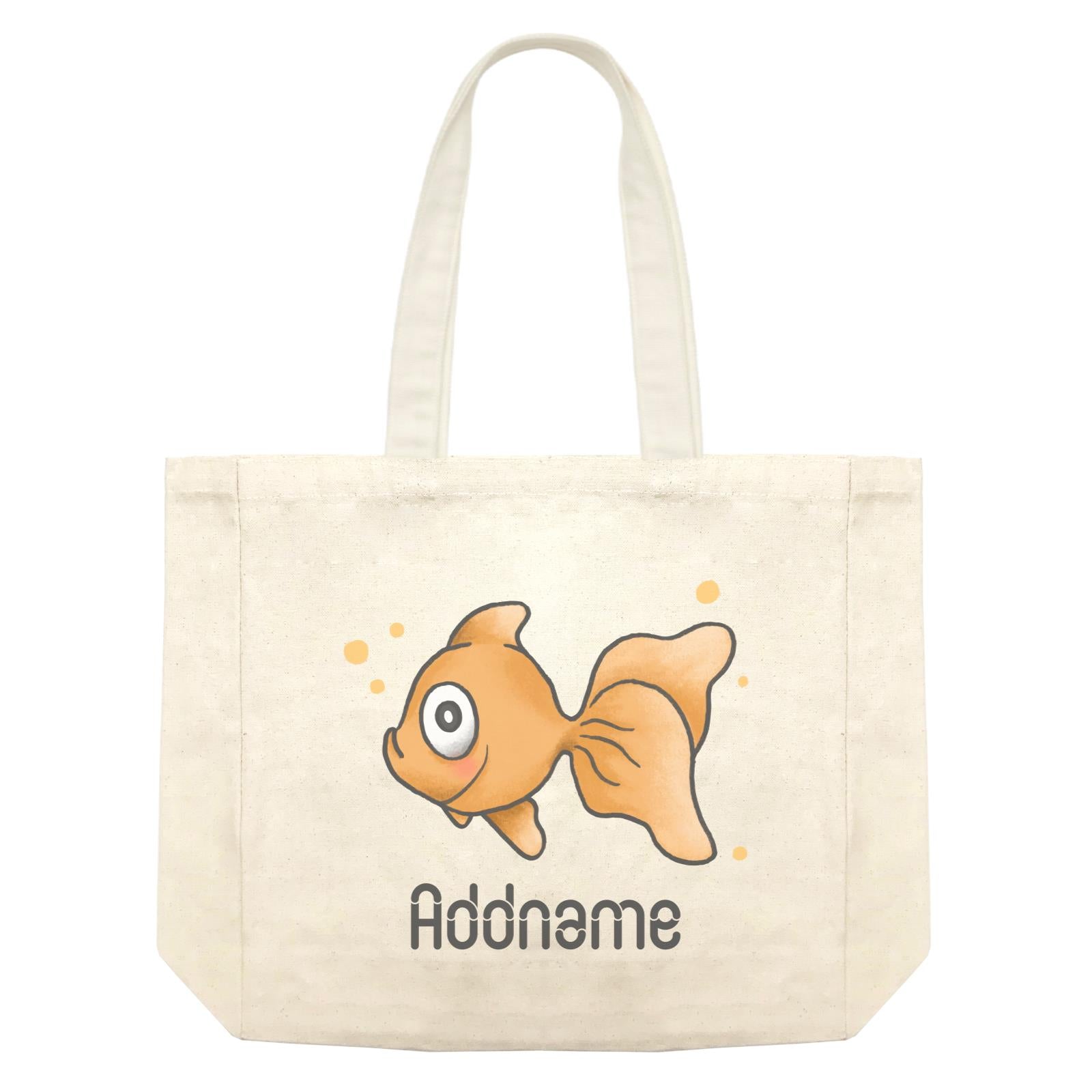 Cute Hand Drawn Style Goldfish Addname Shopping Bag