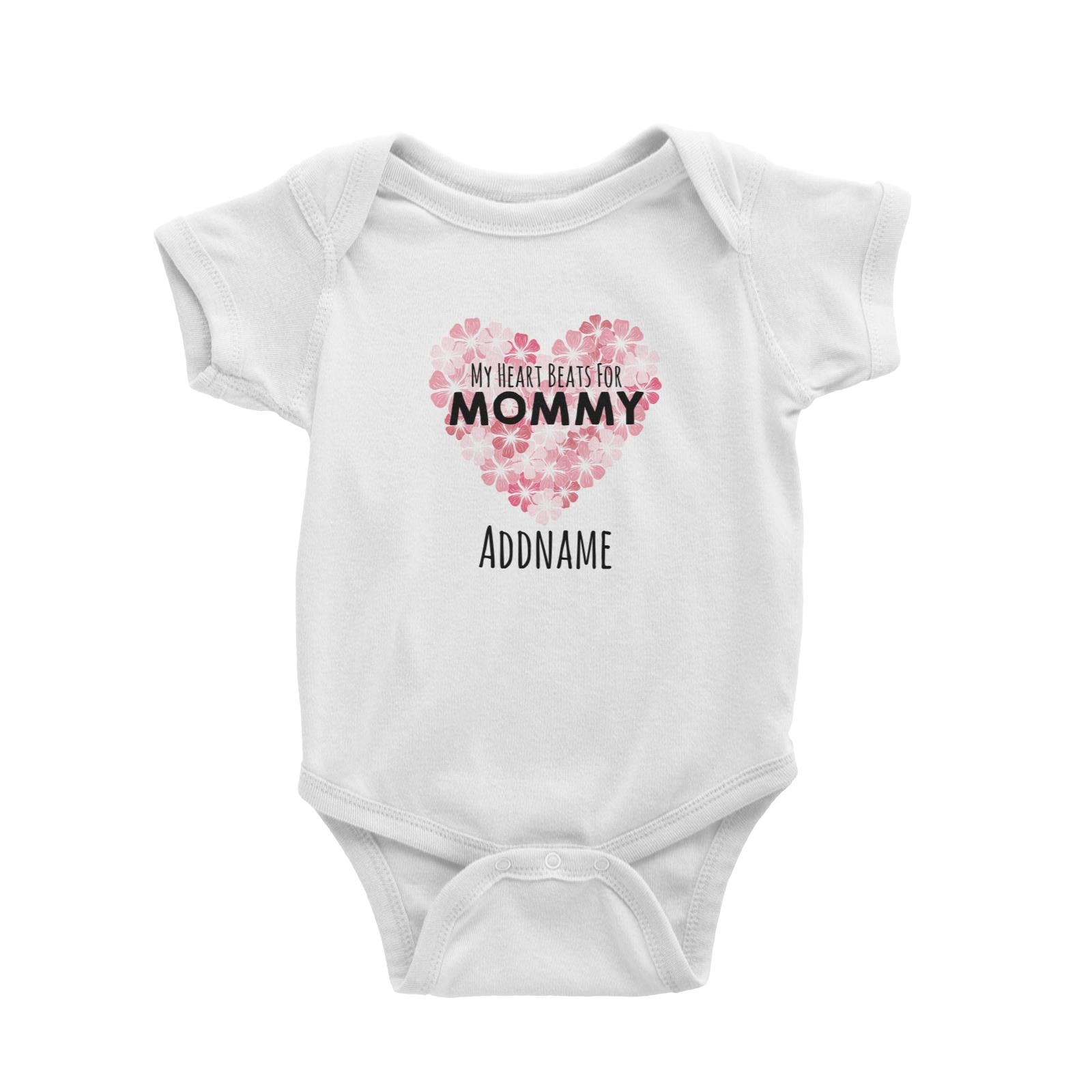 Drawn Mom & Dad Love Heart Beats for Mommy Addname Baby Romper