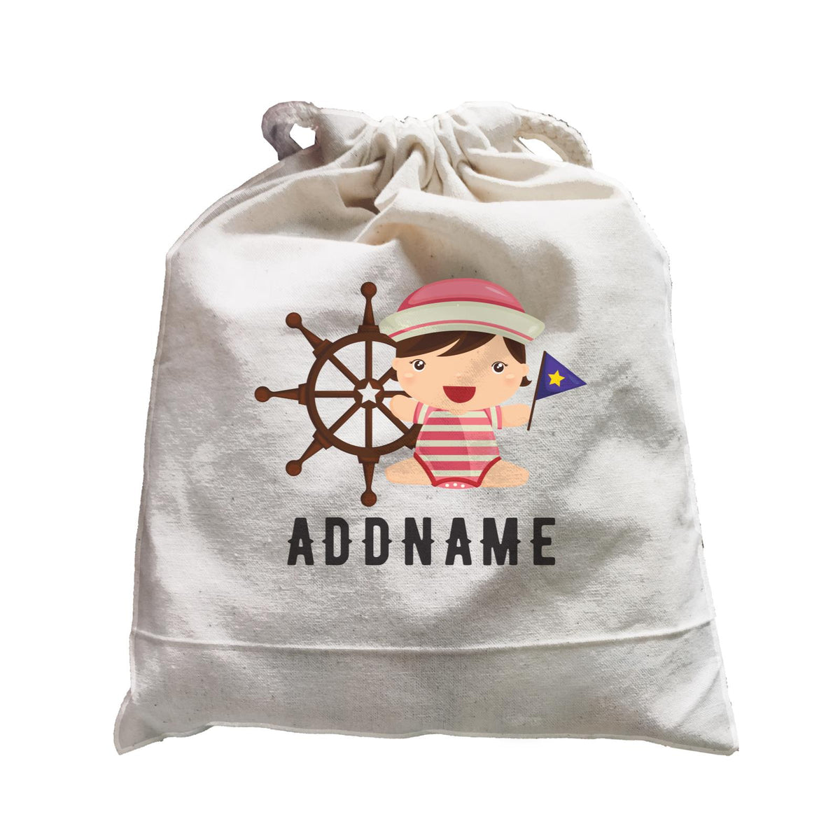 Birthday Sailor Baby Girl In Ship With Wheel Addname Satchel