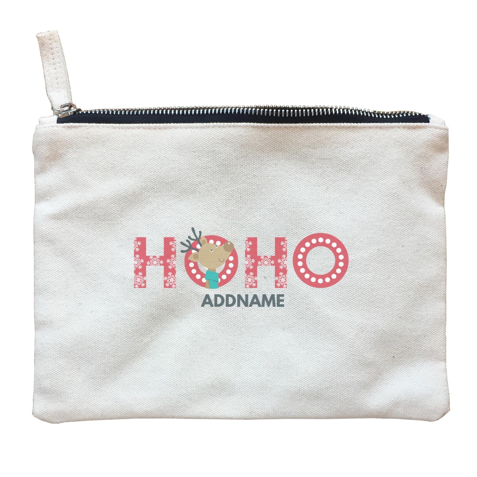 Christmas HOHO With Reindeer Addname Accessories Zipper Pouch