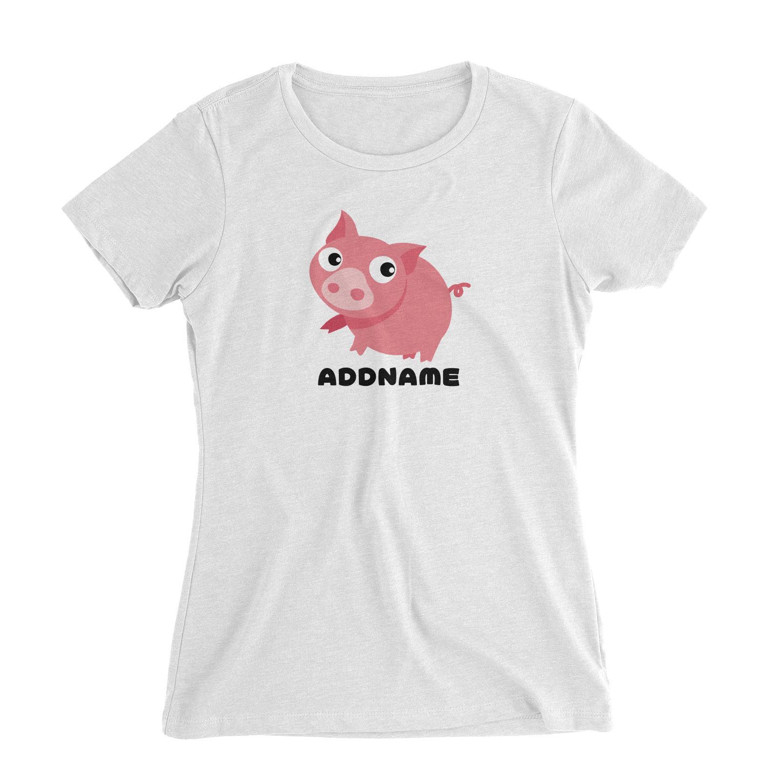 Farm Pig Addname Women's Slim Fit T-Shirt