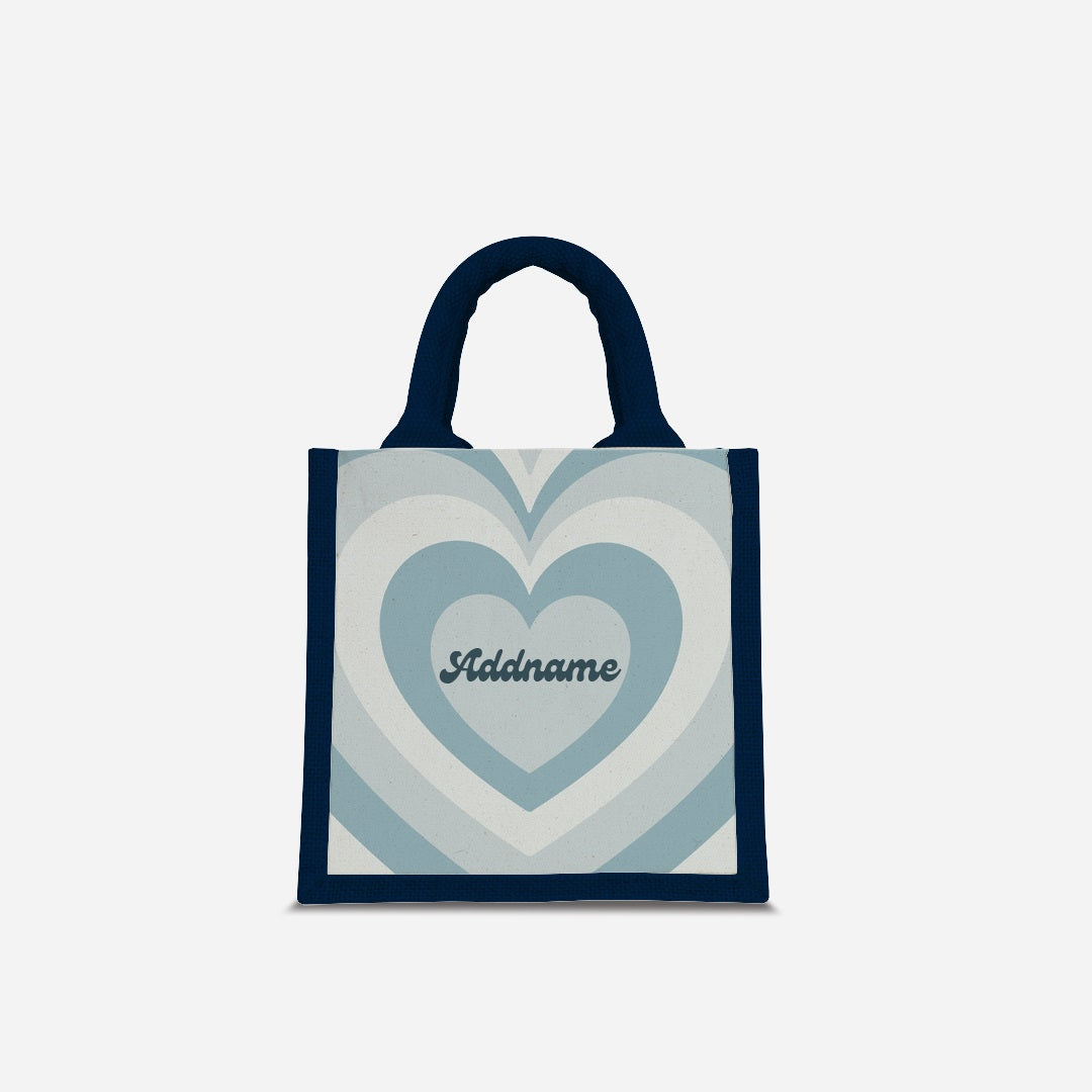 Affection Series Half Lining Lunch Bag  - Bubbles Navy