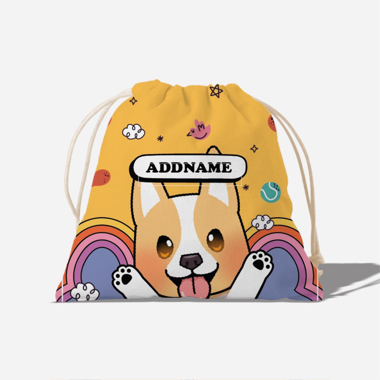 Paw Print Series Full Print Satchel - Corgi