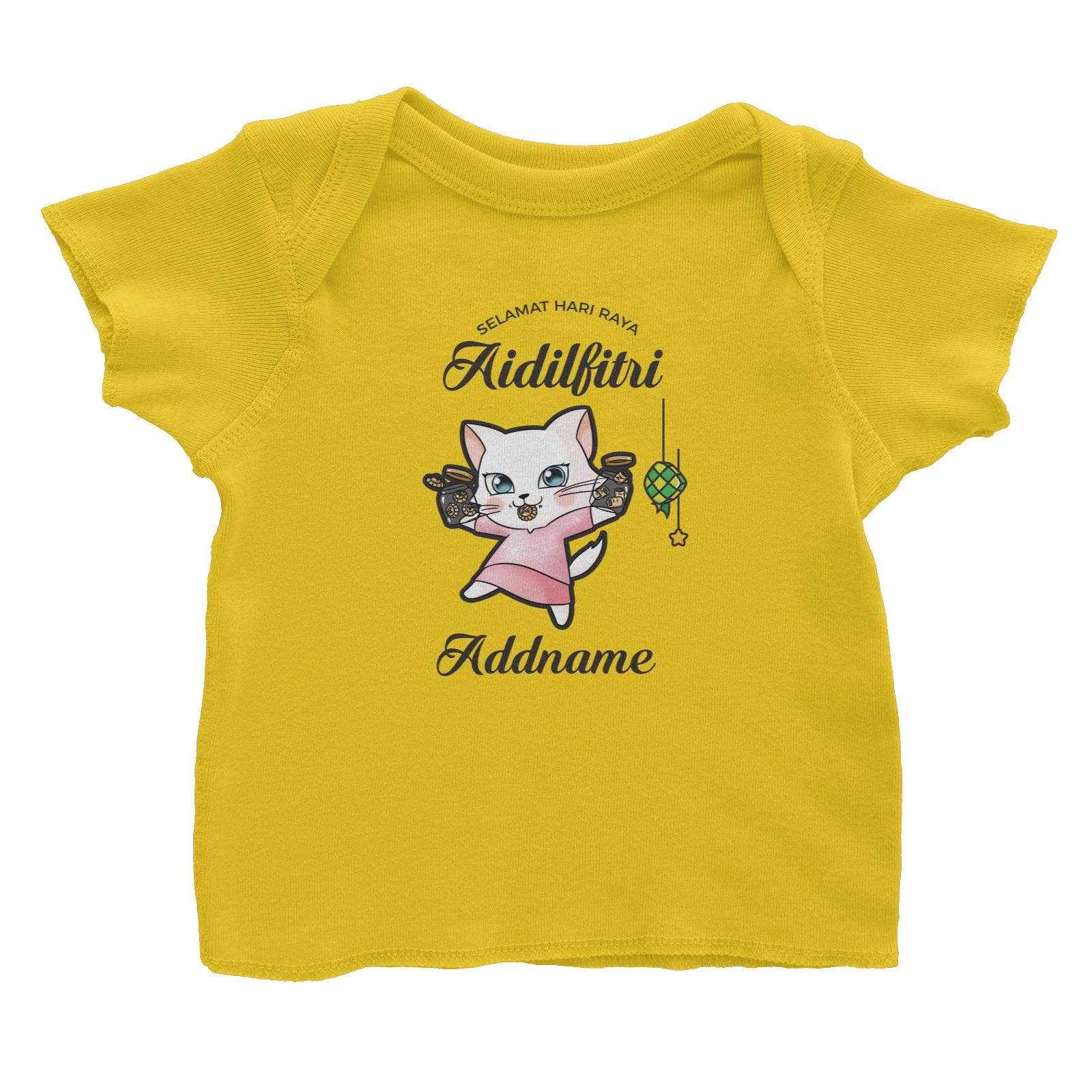 Raya Cute Animals Sister Cat Wishes Selamat Hari Raya Aidilfitri Baby T-Shirt