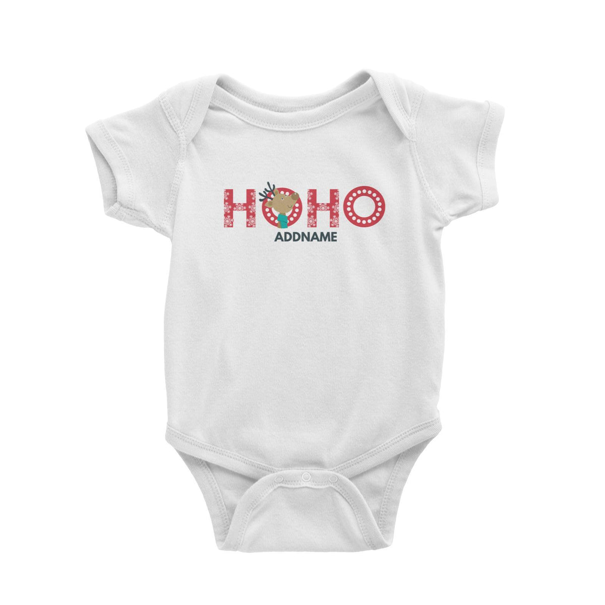 Christmas HOHO With Reindeer Addname Baby Romper