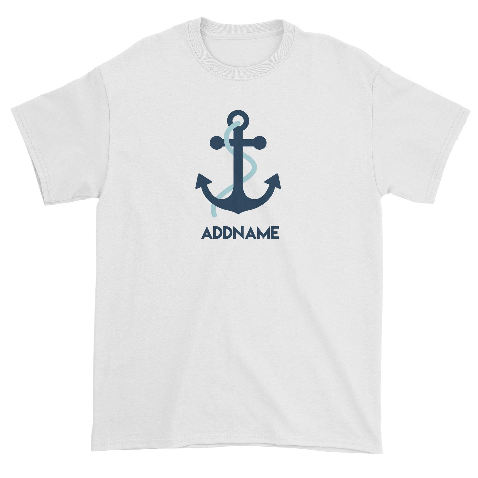 Sailor Anchor Blue Addname Unisex T-Shirt  Matching Family Personalizable Designs