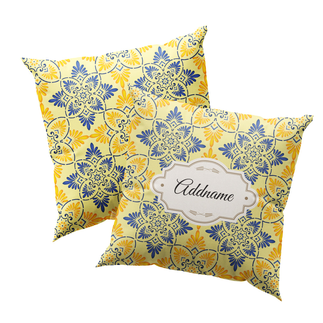 Moroccan Series - Arabesque Butter Blue Full Print Cushion Cover with Inner Cushion