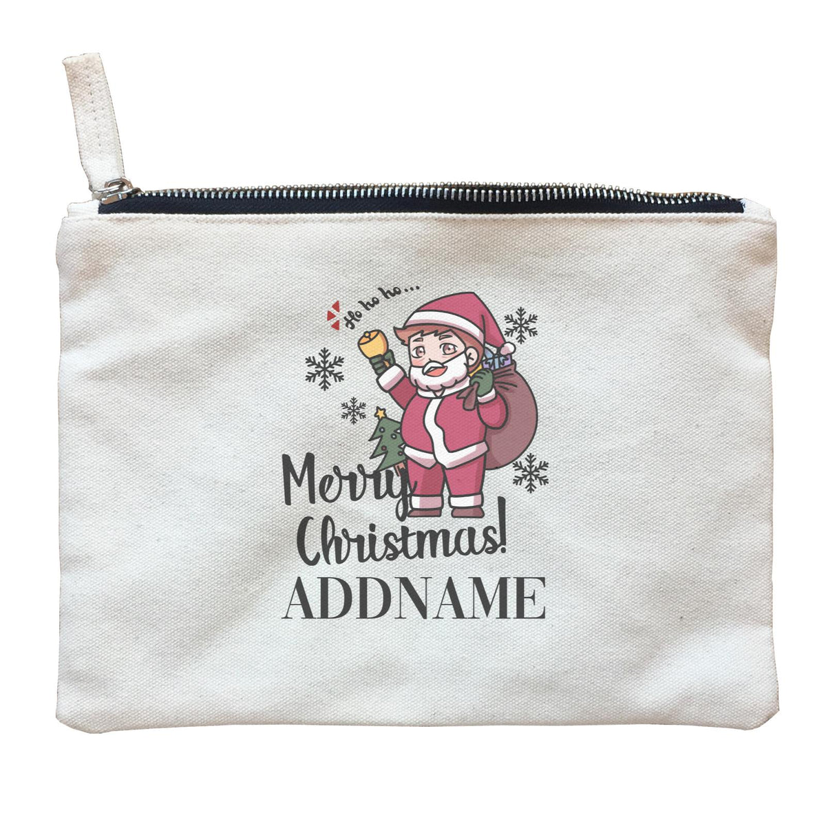 Xmas Christmas Chibi Family Santa Papa Wishes Merry Christmas Zipper Pouch