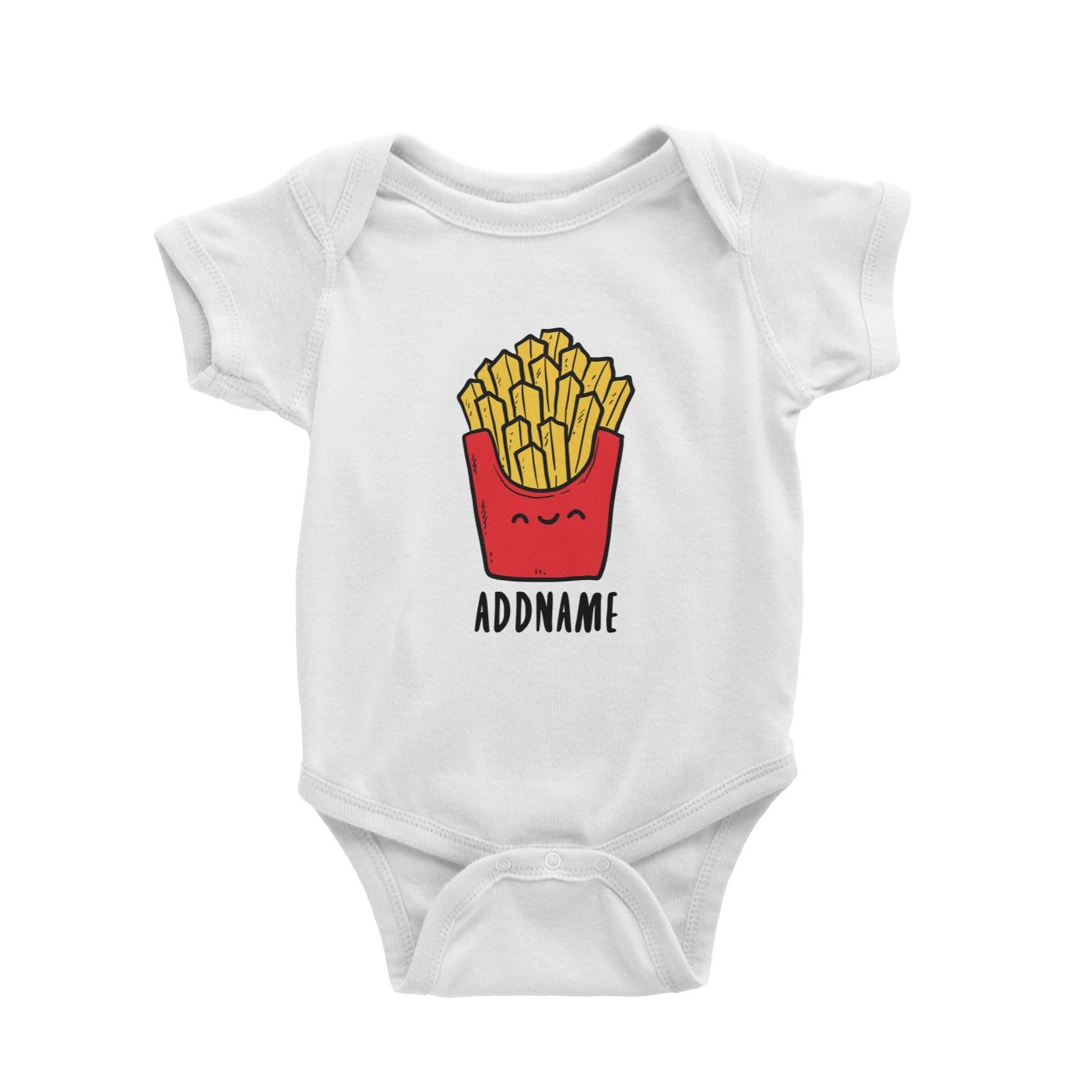 Fast Food Fries Addname Baby Romper  Matching Family Comic Cartoon Personalizable Designs