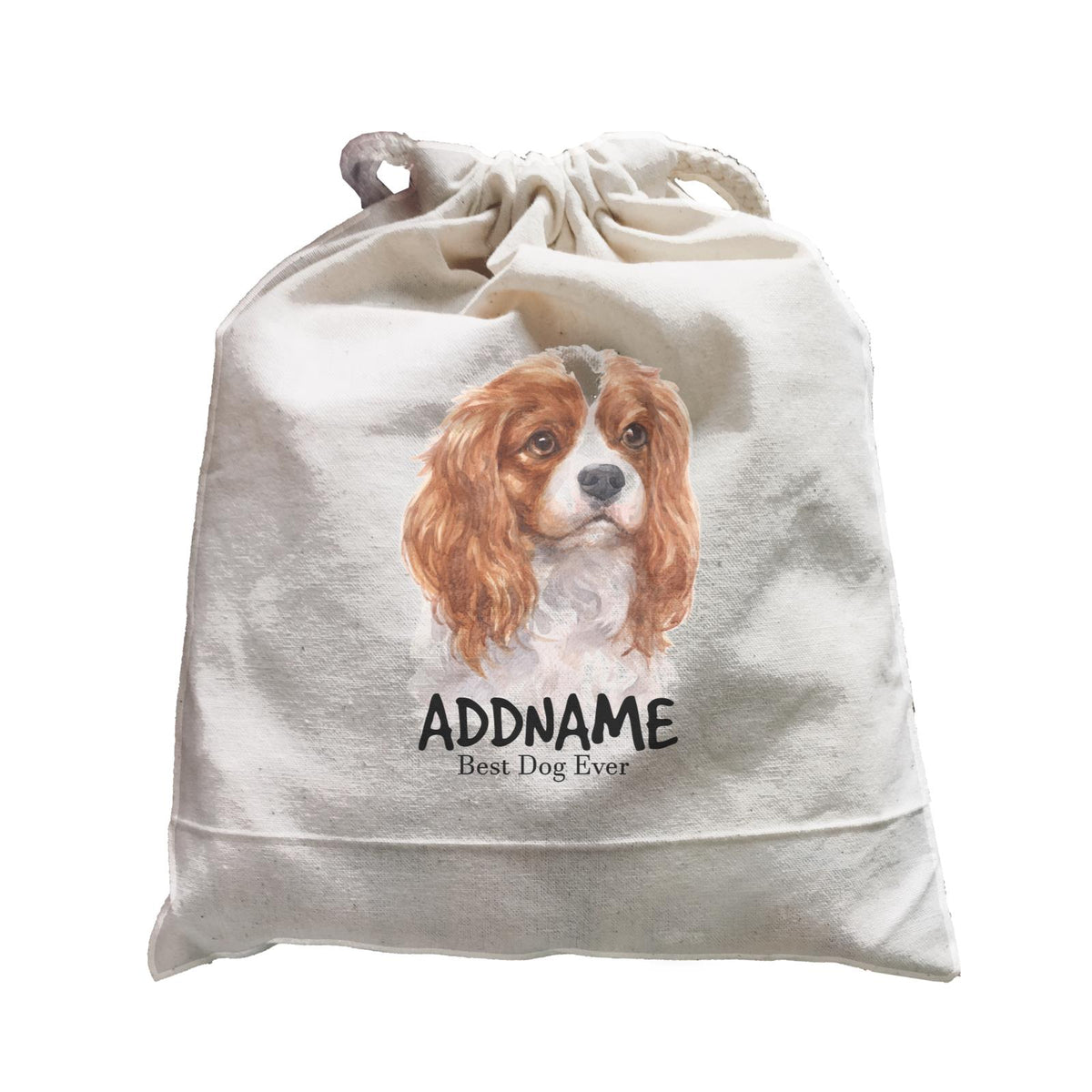 Watercolor Dog King Charles Spaniel Curly Best Dog Ever Addname Satchel