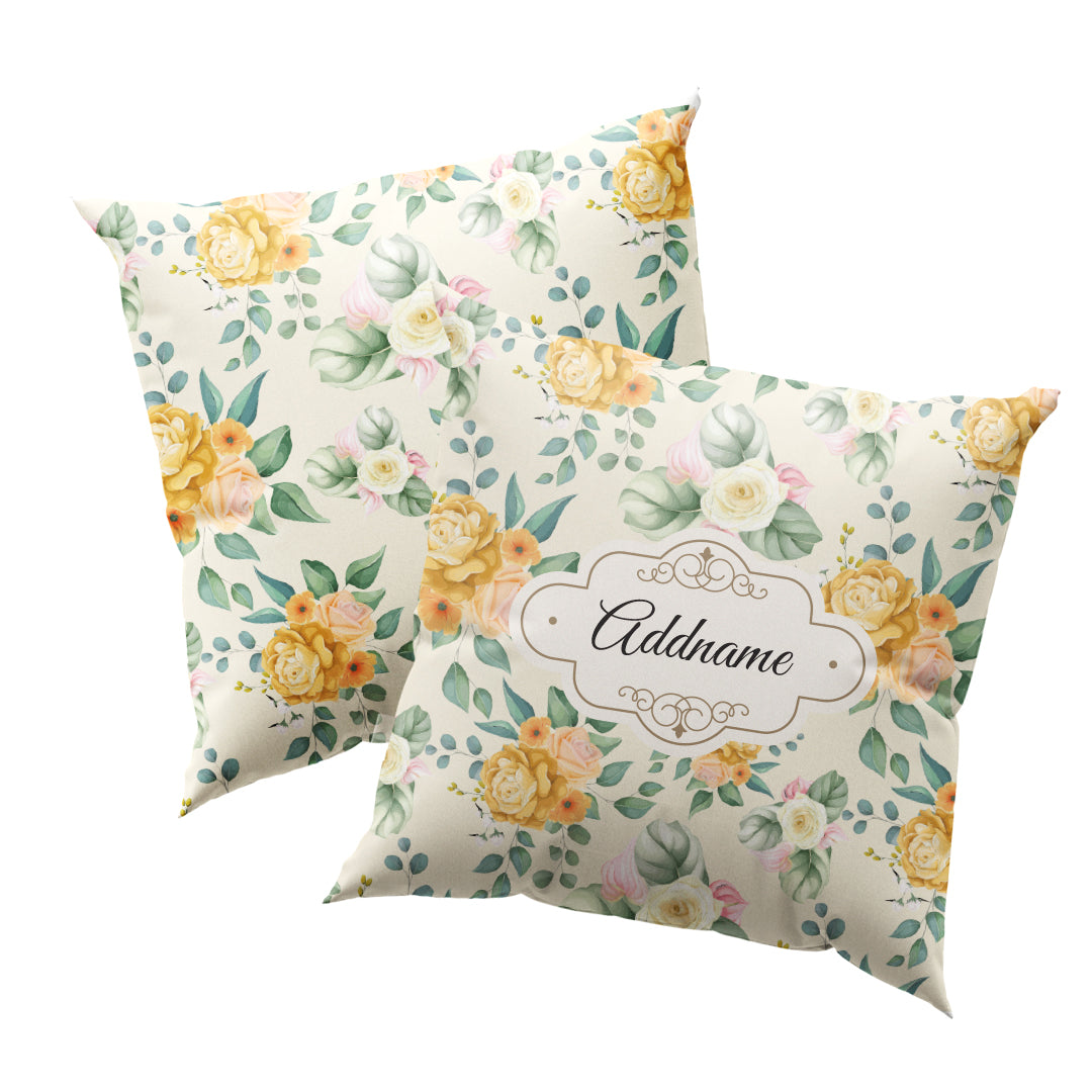Laura Series - Honey Full Print Cushion Cover with Inner Cushion