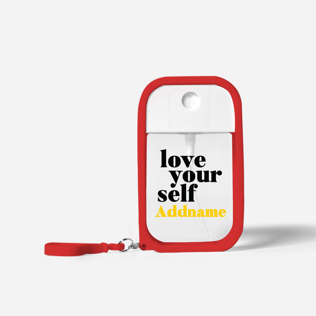Minimalist Refillable Hand Sanitizer with Personalisation - Love Your Self Red