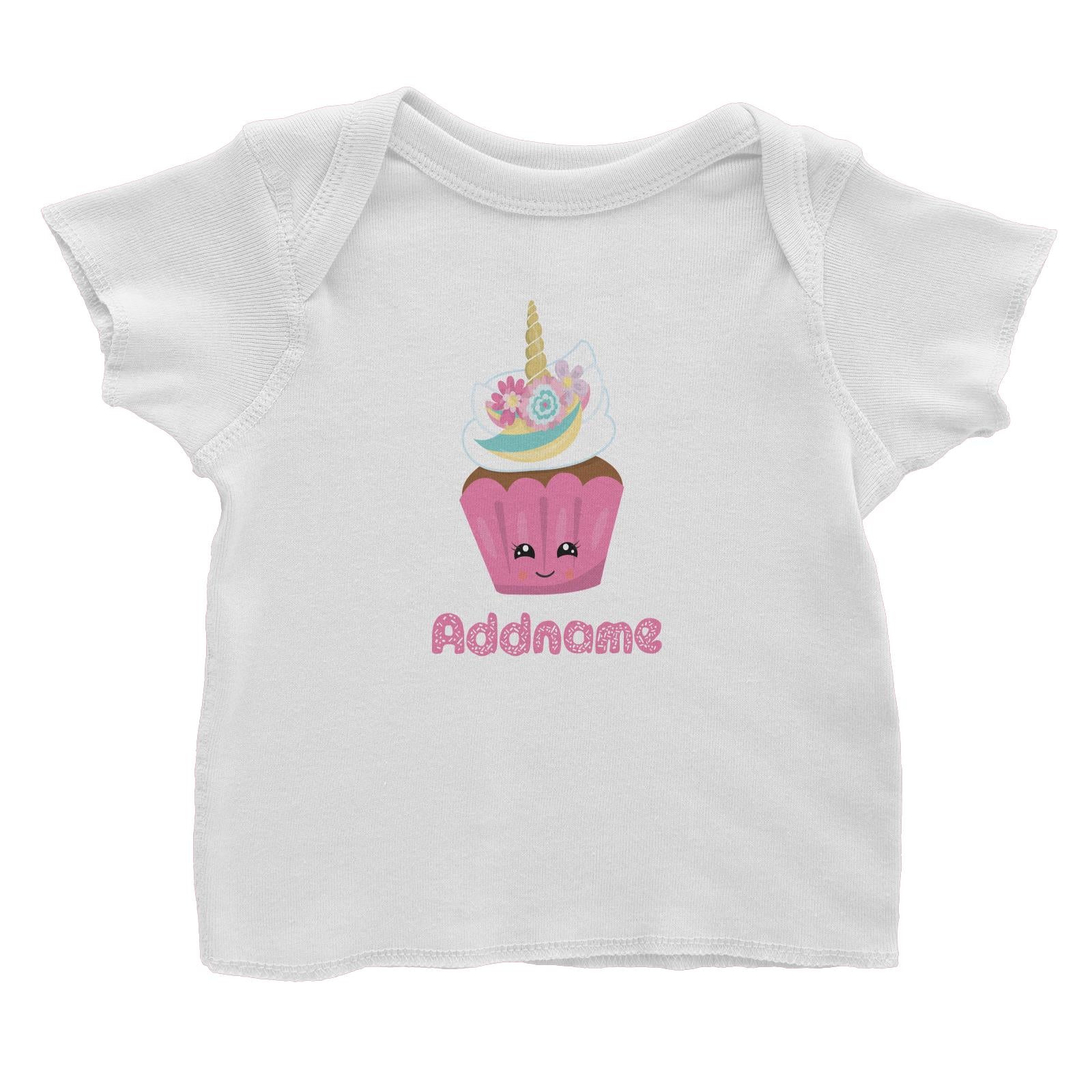 Magical Sweets Pink Cupcake Addname Baby T-Shirt