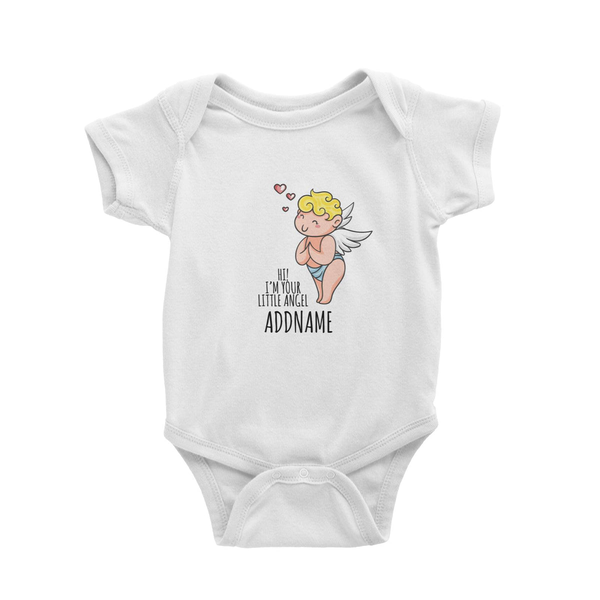 Cartoon Hi I'm Your Little Angel White White Baby Romper