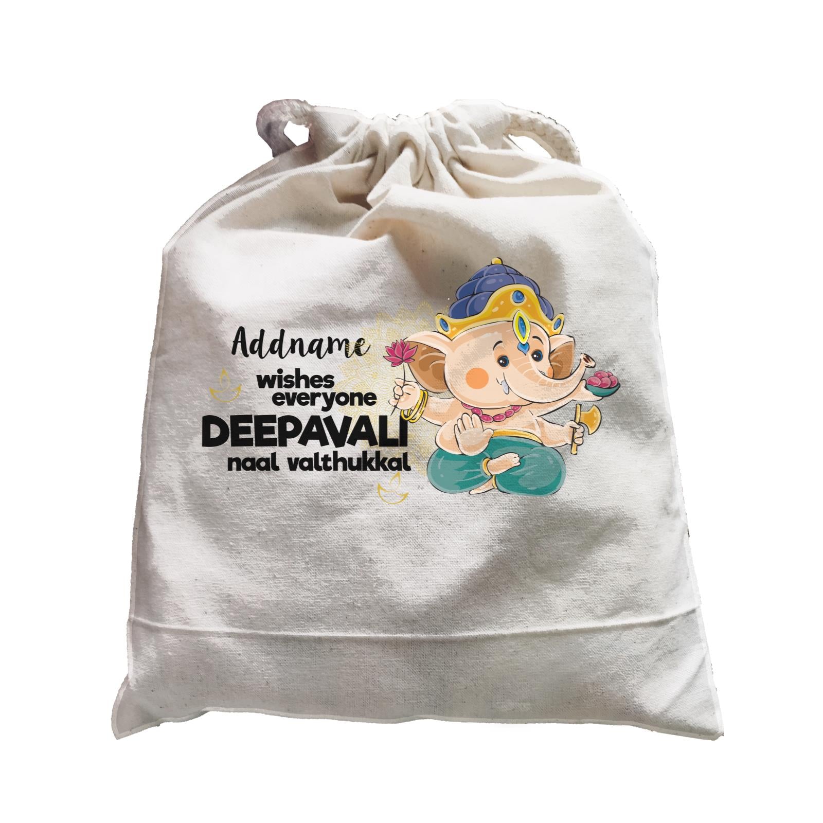 Cute Ganesha Addname Wishes Everyone Deepavali Satchel
