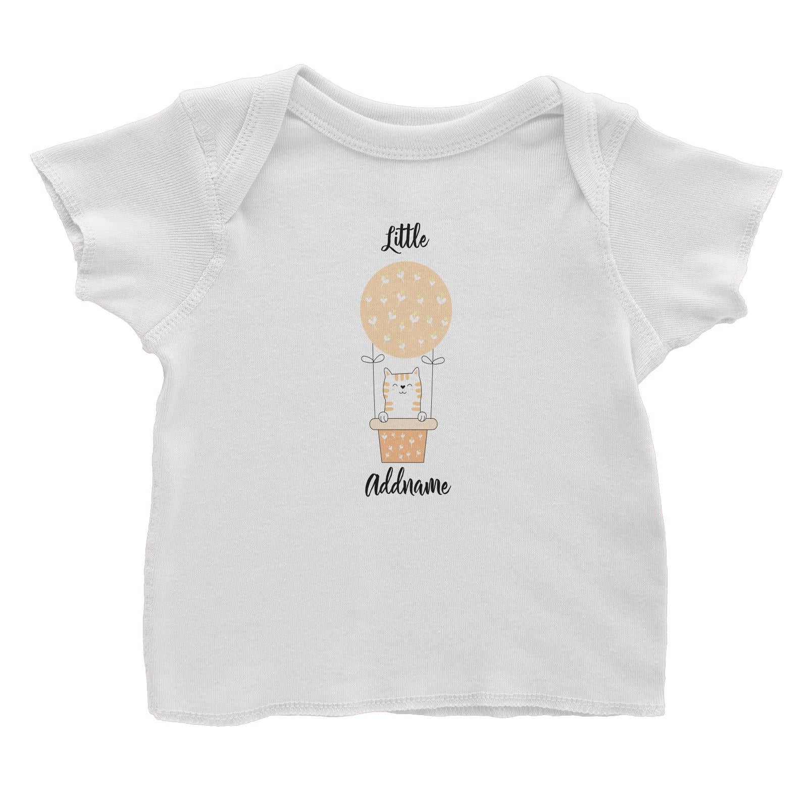 Cute Air Balloon with Brown Cat Addname Baby T-Shirt