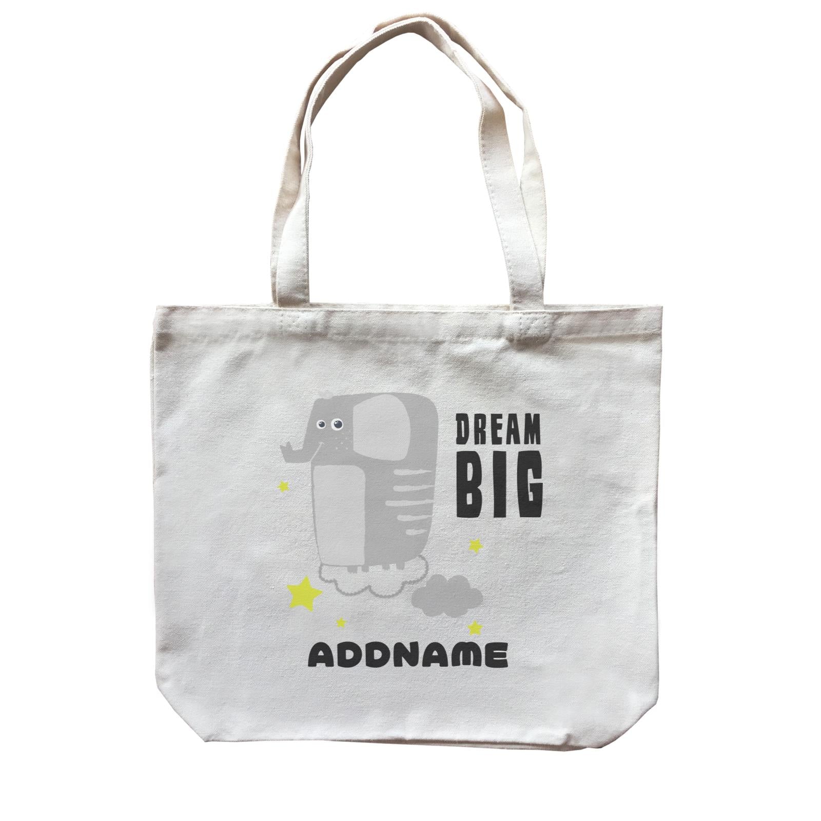 Dream Big Elephant Addname Canvas Bag