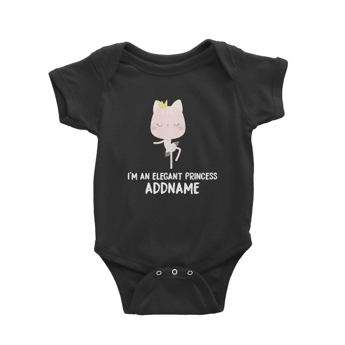 Cute Cat I Am An Elegant Princess Addname Baby Romper