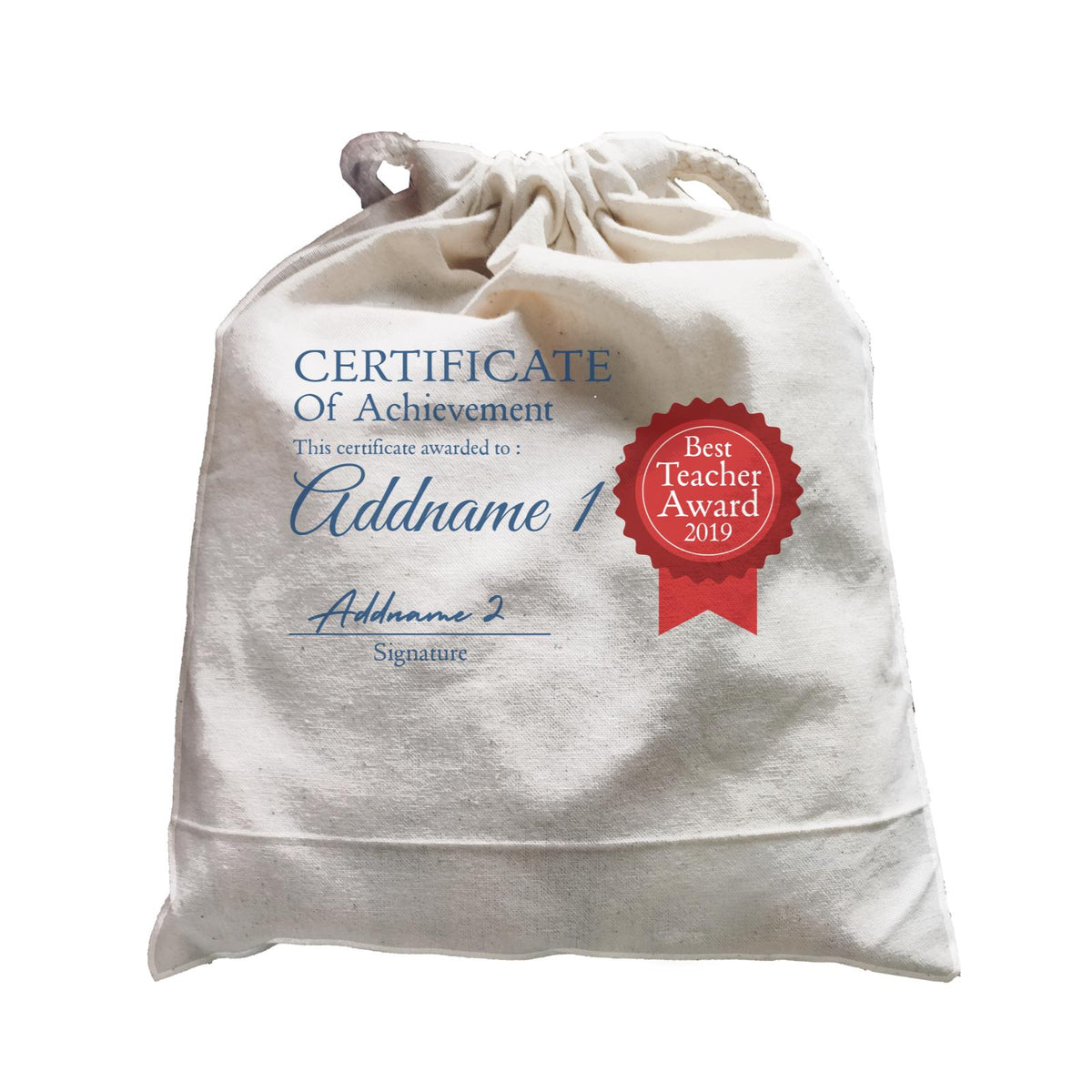 Teacher Certificate Best Teacher Award Addname 1 &amp; Addname 2 Satchel