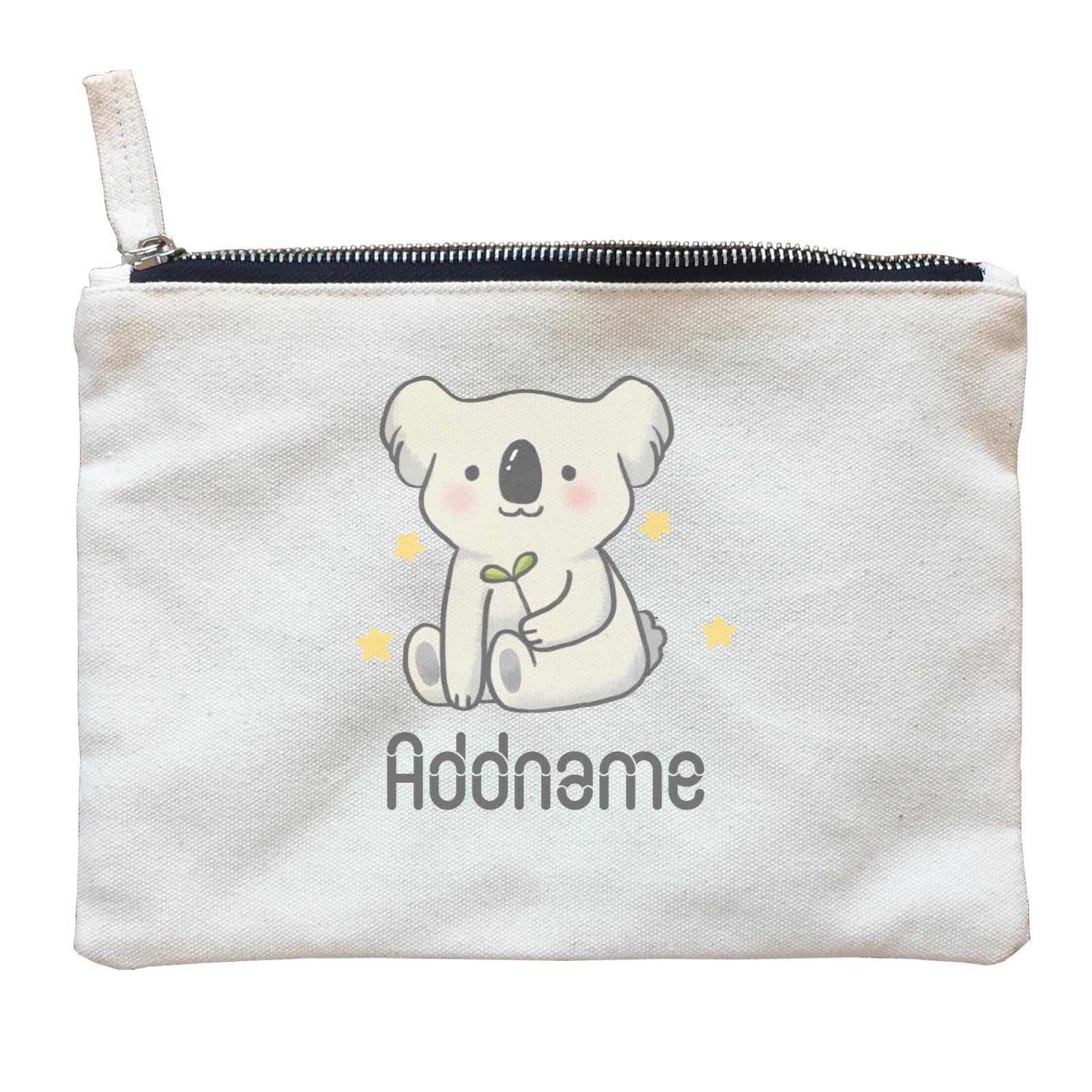 Cute Hand Drawn Style Koala Addname Zipper Pouch