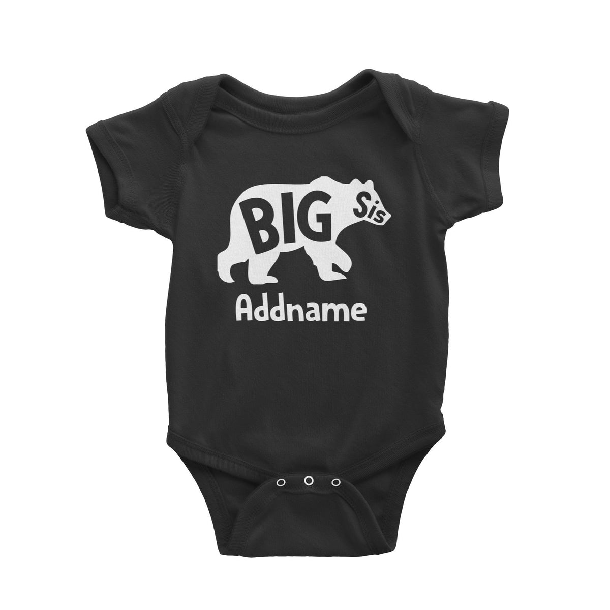 Big Sis Bear Silhouette Baby Romper