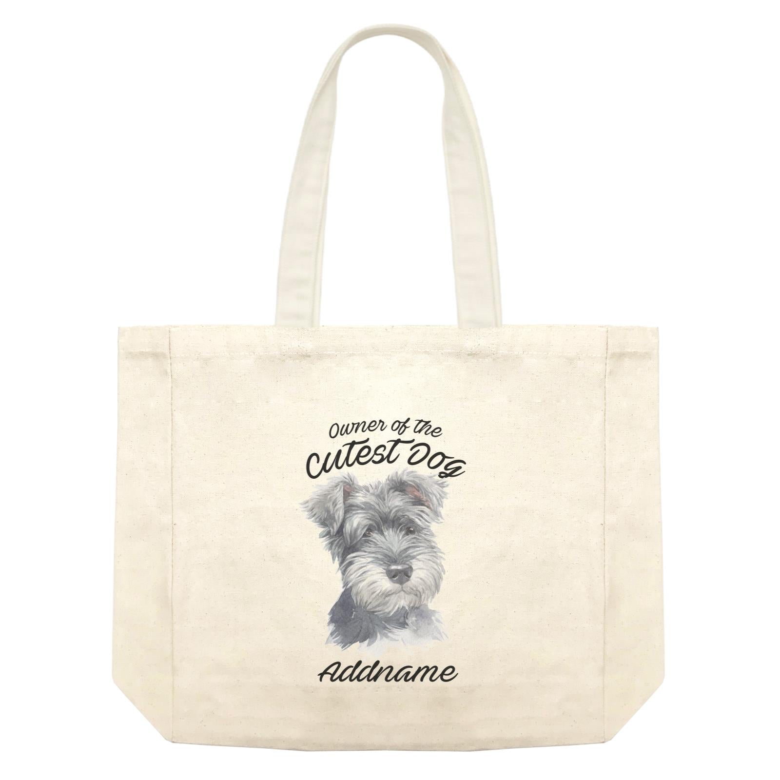 Watercolor Dog Owner Of The Cutest Dog Schnauzer Right Addname Shopping Bag