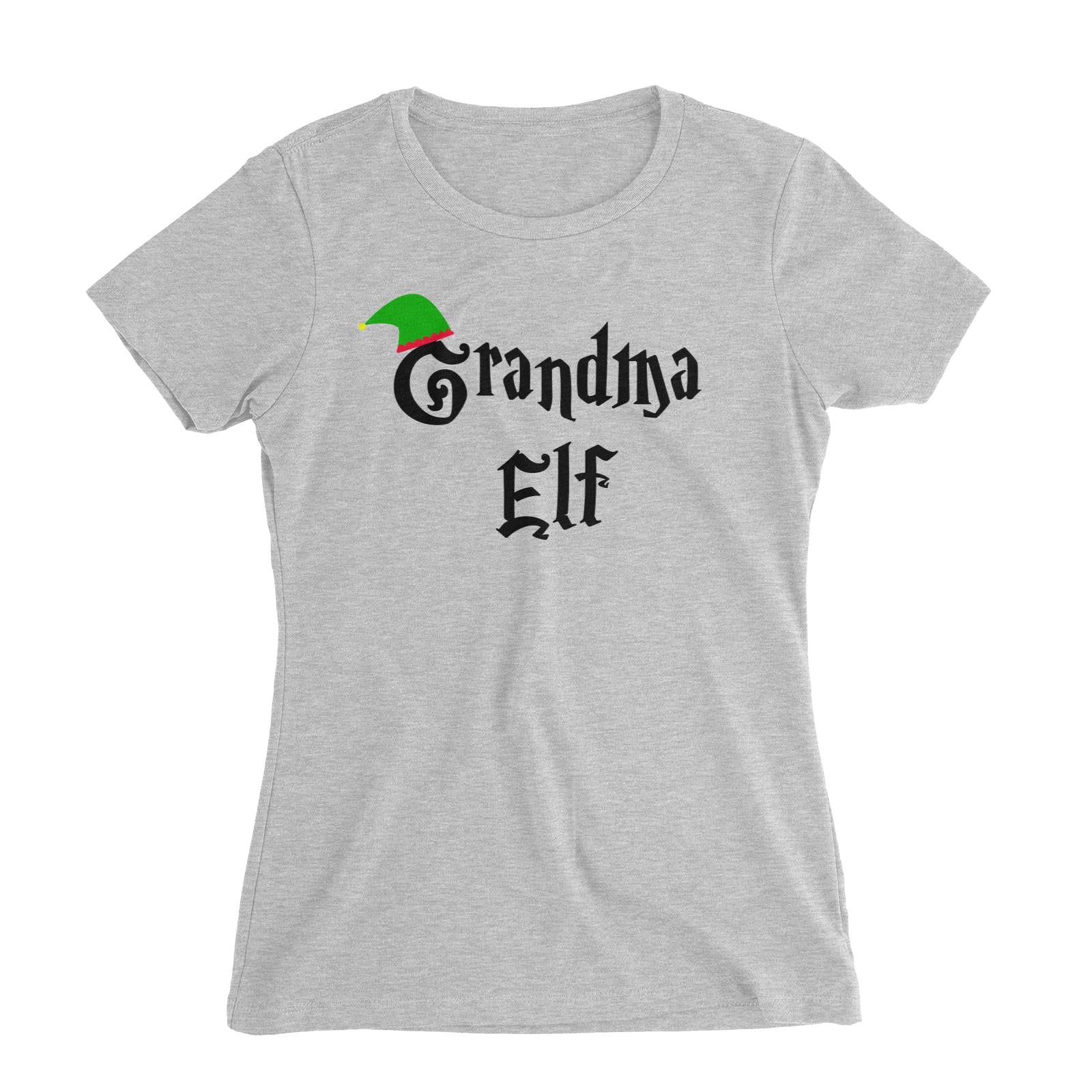 Grandma Elf With Hat Women's Slim Fit T-Shirt Christmas Matching Family