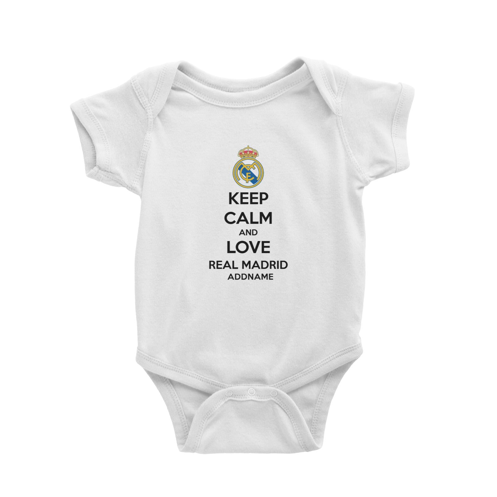 Real Madrid Football Keep Calm And Love Series Addname Baby Romper