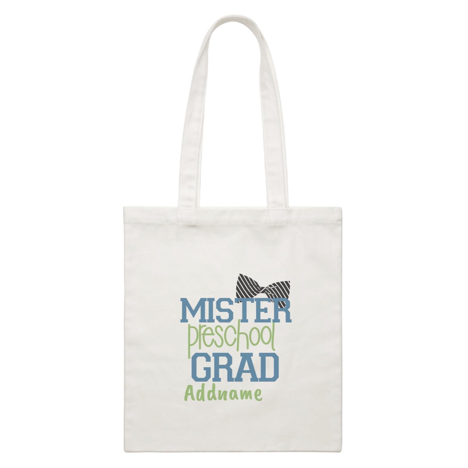 Graduation Series Mister Preschool Grad White Canvas Bag