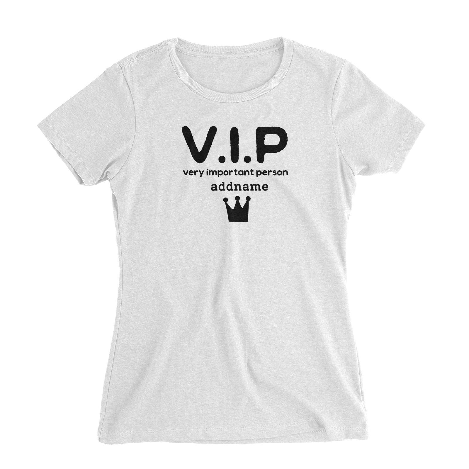 Matching Dog And Owner VIP Very Important Person Addname Women Slim Fit T-Shirt