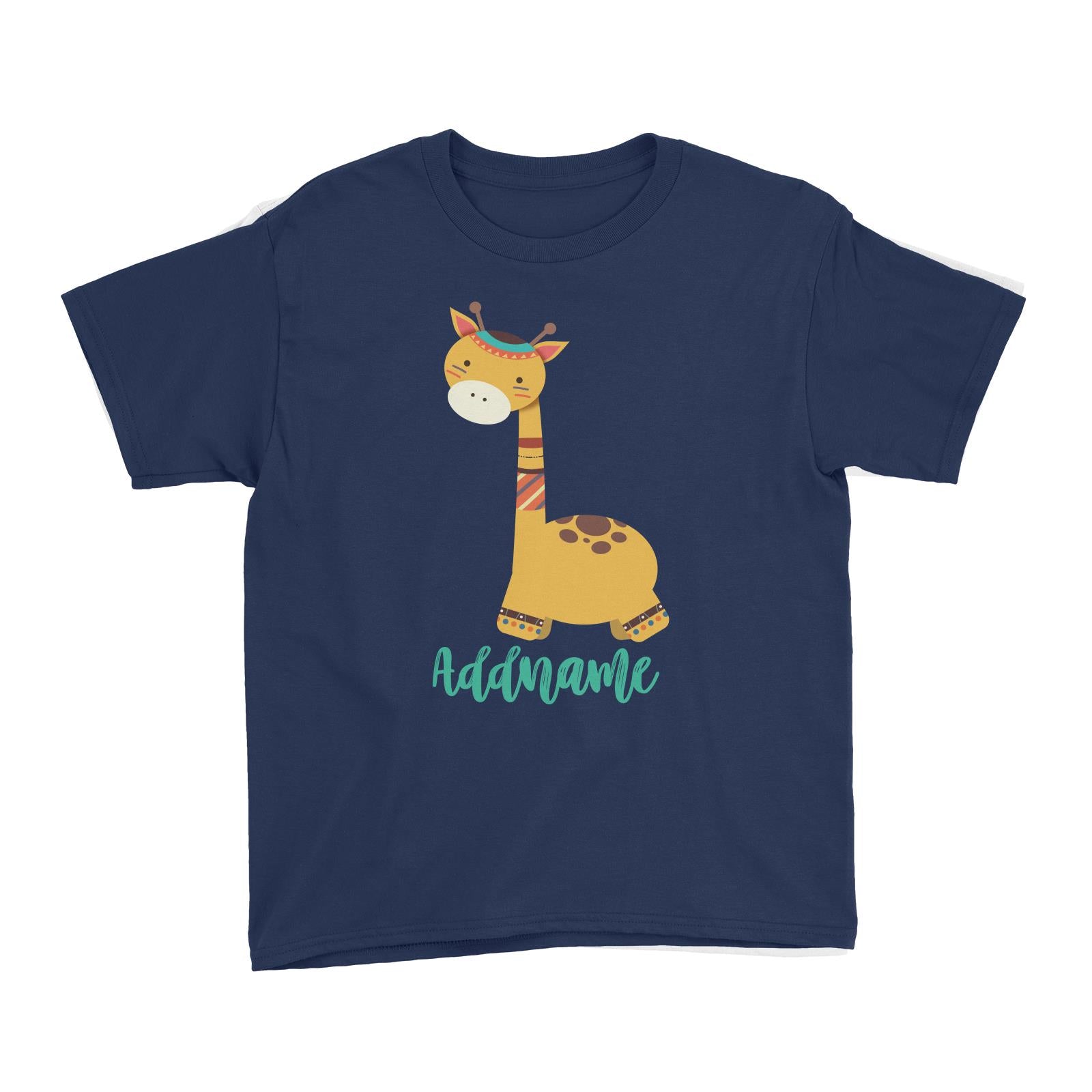 Animal Tribal Giraffe Addname Kid's T-Shirt