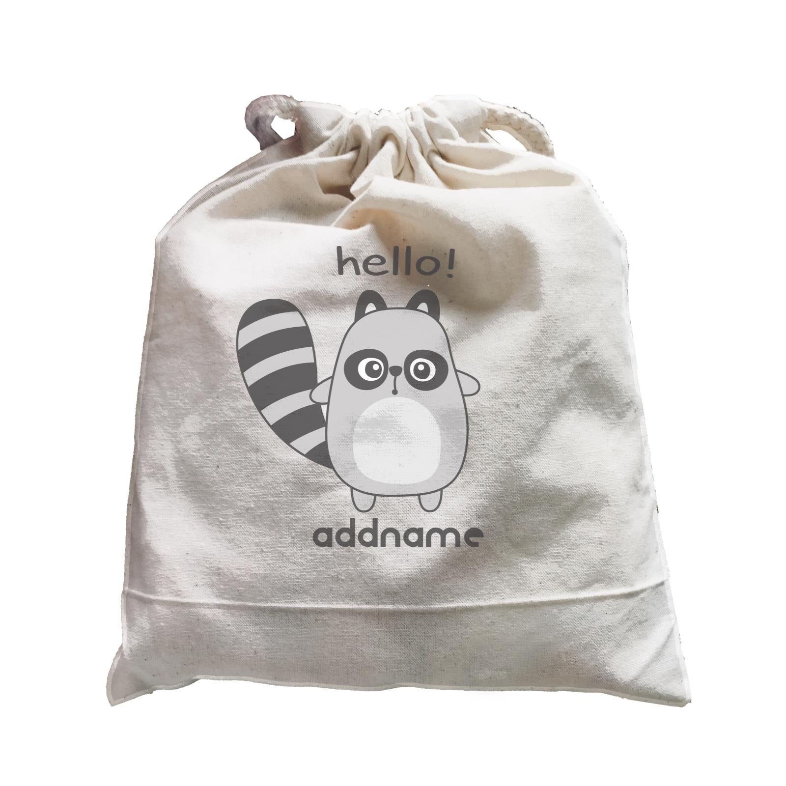 Cool Cute Animals Racoon Hello Addname Satchel