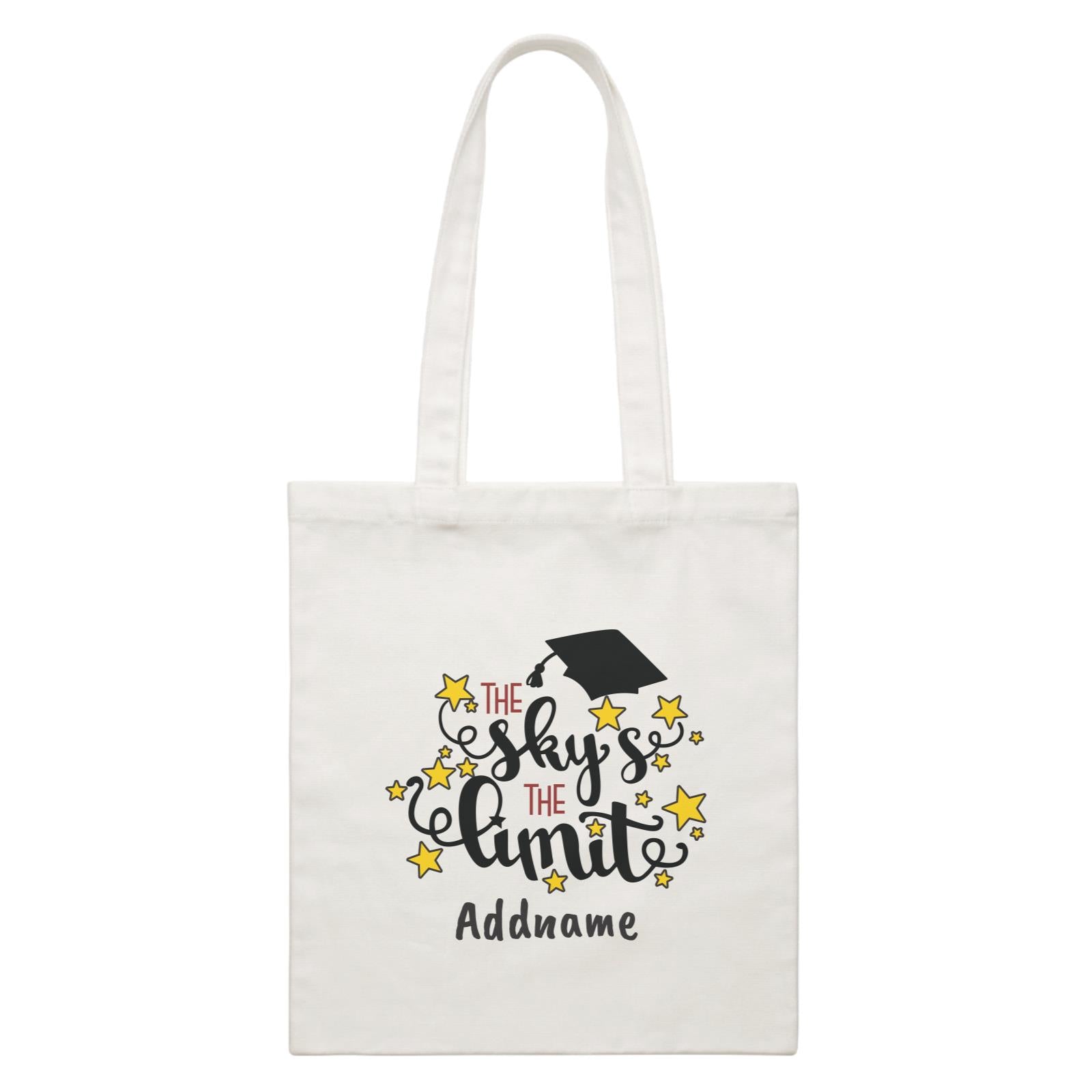 Graduation Series The Sky's The Limit White Canvas Bag