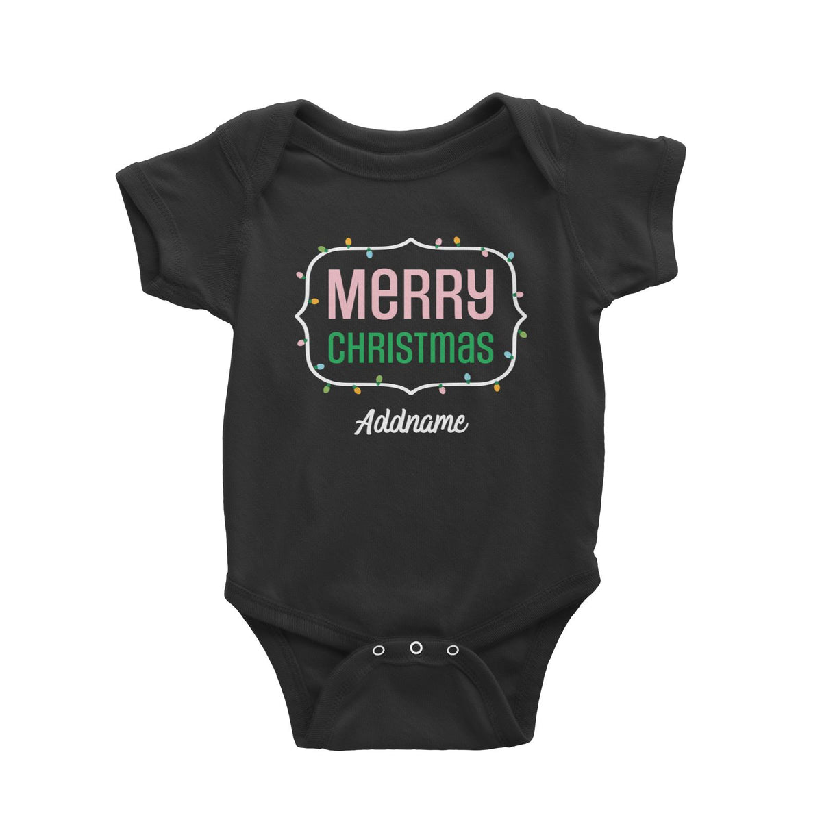 Christmas Series Merry Christmas LED Lights Border Baby Romper