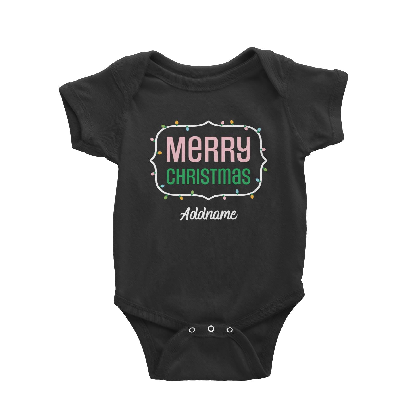Christmas Series Merry Christmas LED Lights Border Baby Romper